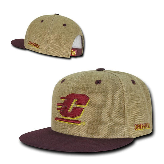 NCAA Cmu Central Michigan Chippewas University Heavy Jute Snapback Caps Hats-Campus-Wardrobe