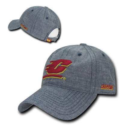 NCAA Cmu Central Michigan Chippewas University Relaxed Denim Baseball Caps Hats-Campus-Wardrobe