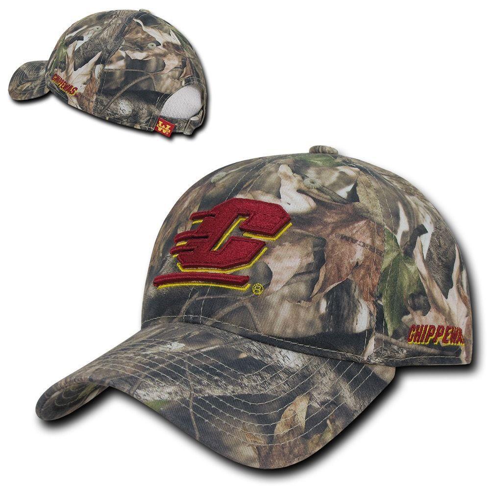 NCAA Cmu Central Michigan Chippewas University Relaxed Hybricam Camo Caps Hats-Campus-Wardrobe