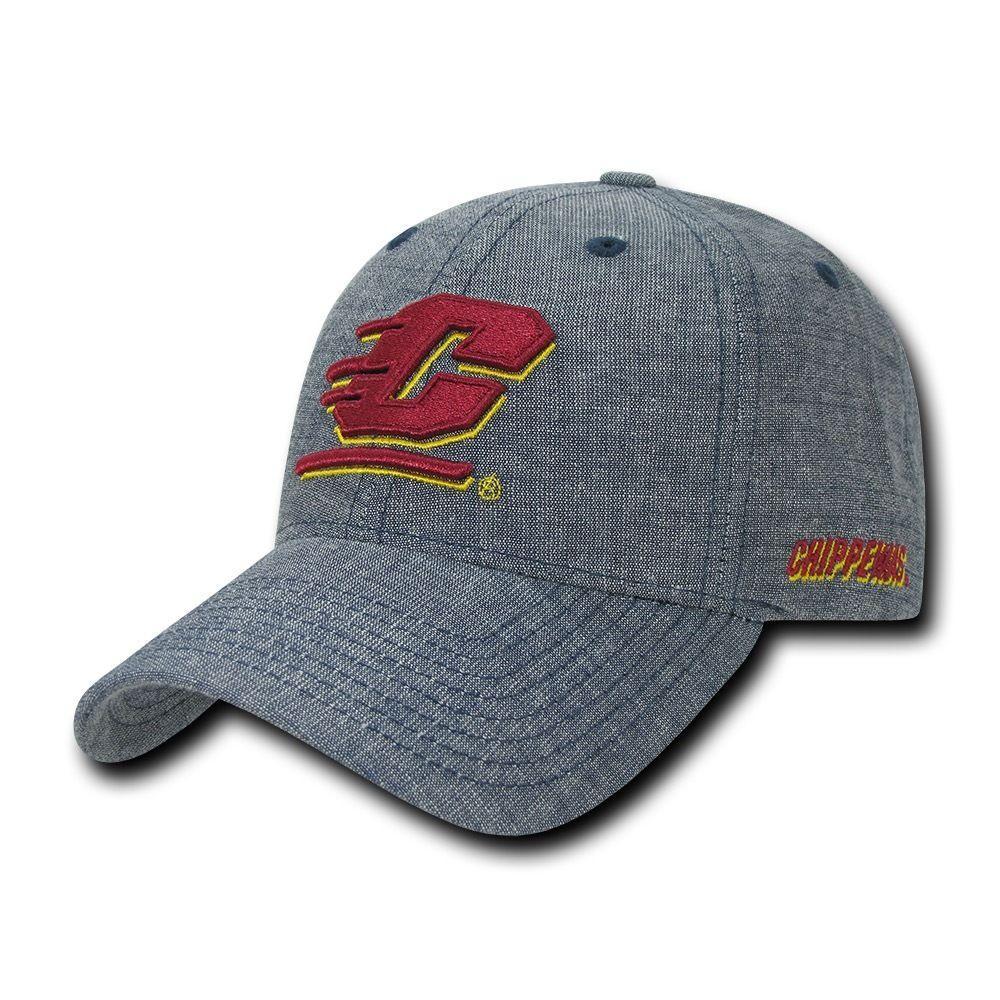 NCAA Cmu Central Michigan Chippewas University Structured Denim Caps Hats Blue-Campus-Wardrobe