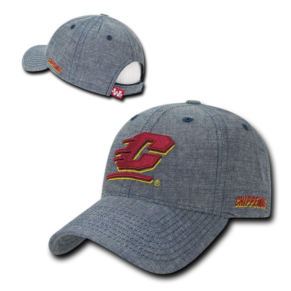 NCAA Cmu Central Michigan Chippewas University Structured Denim Caps Hats Blue-Campus-Wardrobe