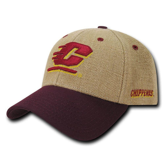 NCAA Cmu Central Michigan Chippewas University Structured Jute Caps Hats-Campus-Wardrobe