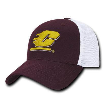 NCAA Cmu Central Michigan Chippewas University Structured Mesh Flex Caps Hats-Campus-Wardrobe