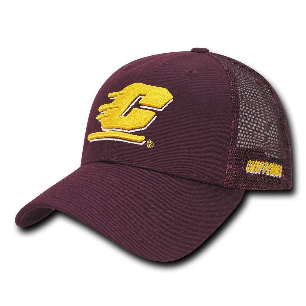 NCAA Cmu Central Michigan Chippewas University Structured Trucker Caps Hats-Campus-Wardrobe