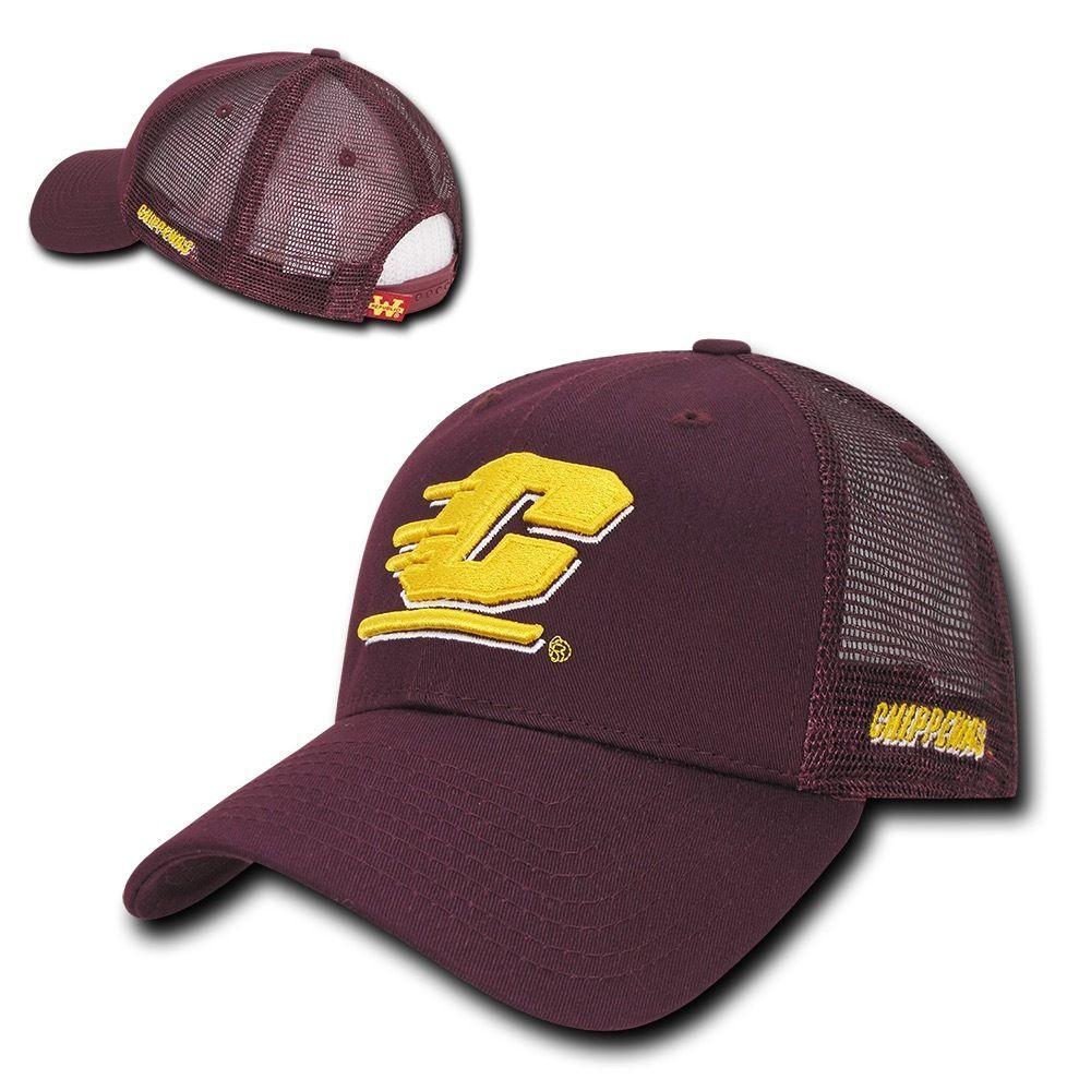 NCAA Cmu Central Michigan Chippewas University Structured Trucker Caps Hats-Campus-Wardrobe