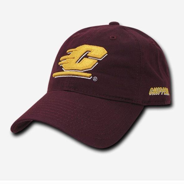 NCAA Cmu Central Michigan University Chippewas Relaxed Cotton Baseball Caps Hat-Campus-Wardrobe