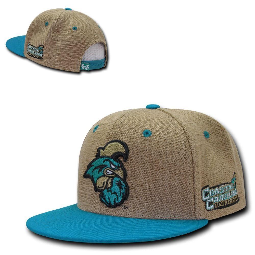 NCAA Coastal Carolina Chanticleers University Heavy Jute Snapback Caps Hats-Campus-Wardrobe