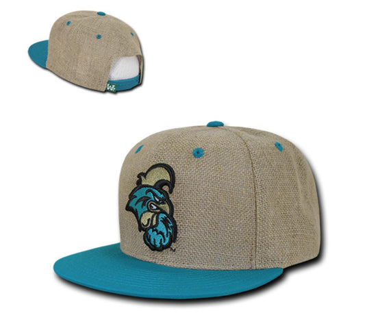 NCAA Coastal Carolina University Lightweight Jute Snapback Baseball Caps Hats-Campus-Wardrobe