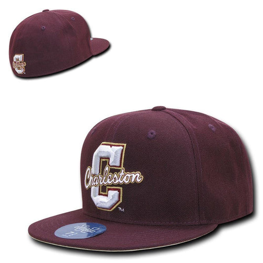 NCAA College Of Charleston Fitted Caps Hats Maroon-Campus-Wardrobe