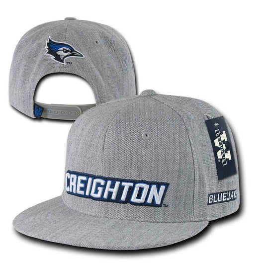 NCAA Creighton University Blue Jays 6 Panel Game Day Snapback Cap Heather Grey-Campus-Wardrobe