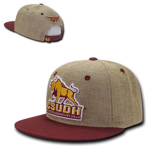 NCAA Csu Dominguez Hills University Lightweight Jute Snapback Baseball Caps Hats-Campus-Wardrobe