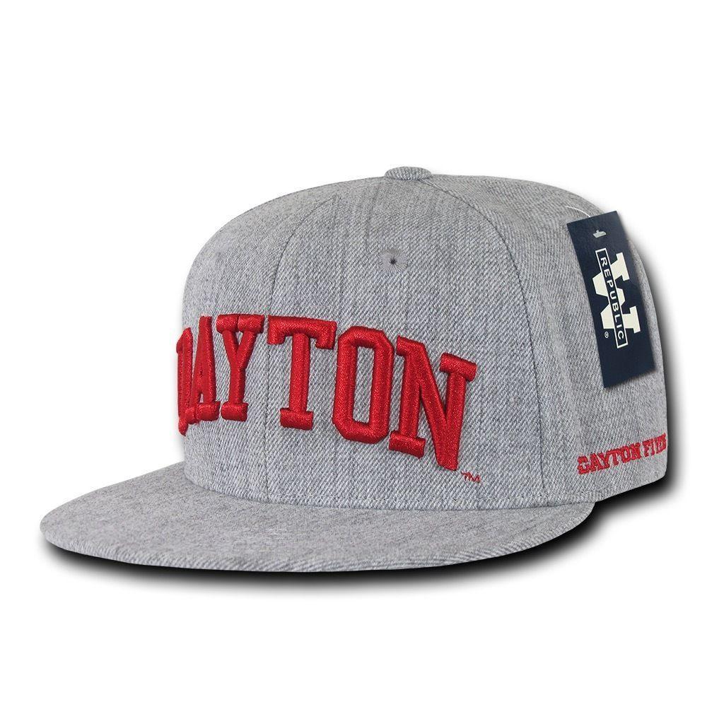 NCAA Dayton University 6 Panel Game Day Snapback Caps Hats Heather Grey-Campus-Wardrobe