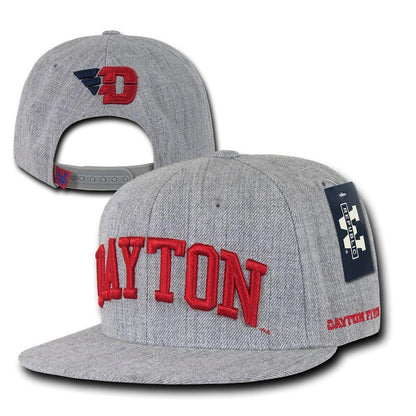 NCAA Dayton University 6 Panel Game Day Snapback Caps Hats Heather Grey-Campus-Wardrobe