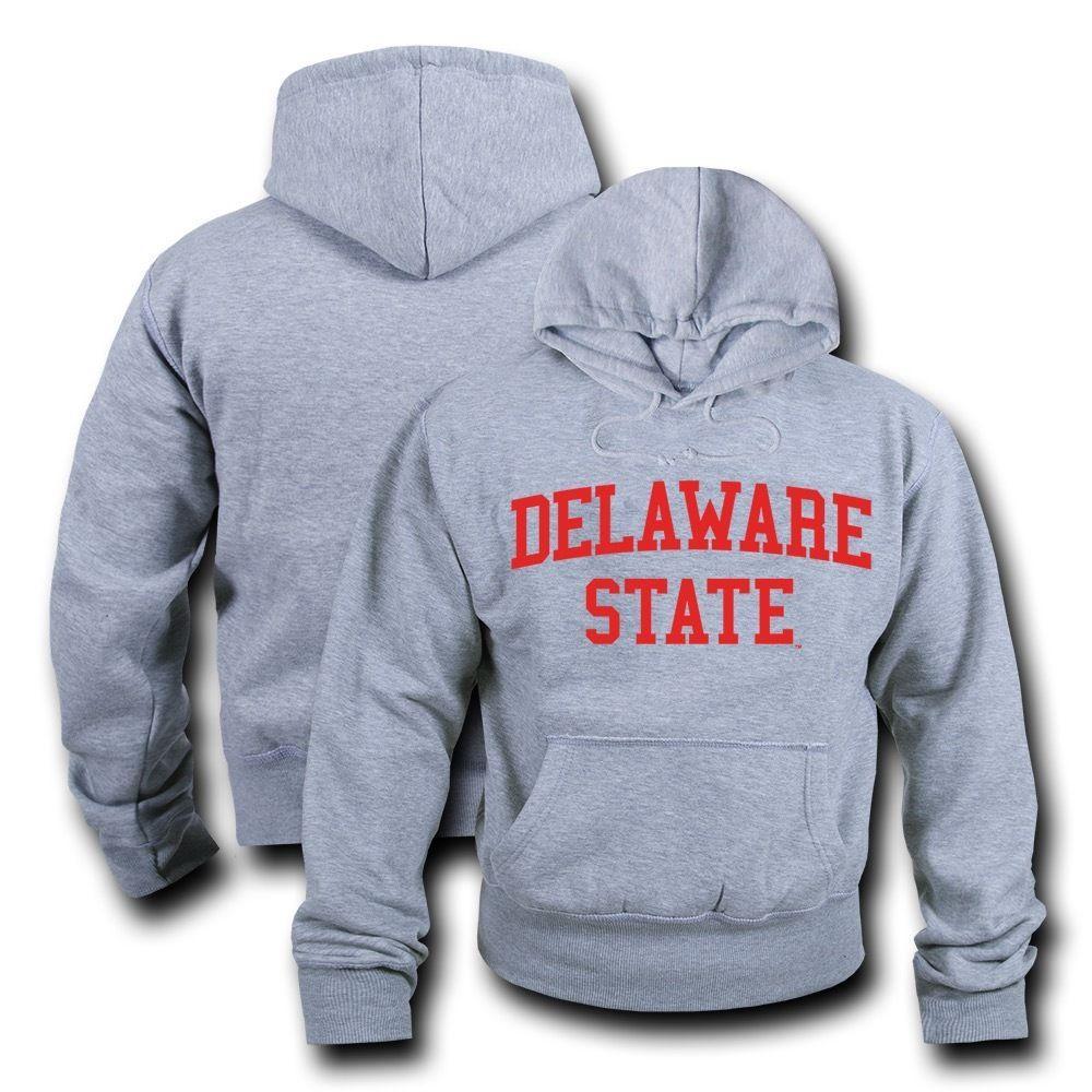 NCAA Delaware State University Hoodie Sweatshirt Game Day Fleece Heather Grey-Campus-Wardrobe