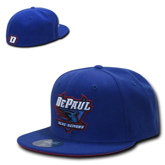 NCAA Depaul Blue Demons University College Fitted Caps Hats Royal-Campus-Wardrobe