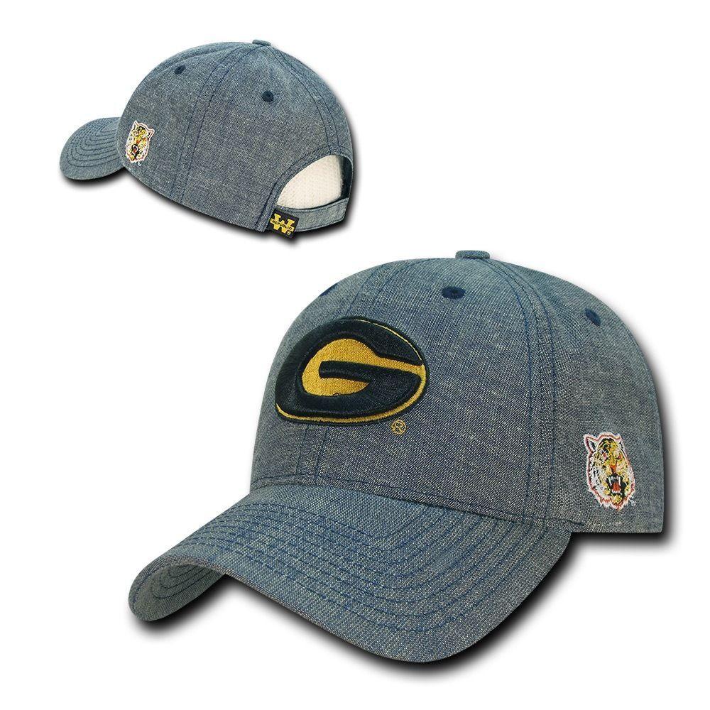 NCAA Grambling State Tigers U 6 Panel Structured Denim Baseball Caps Hats-Campus-Wardrobe