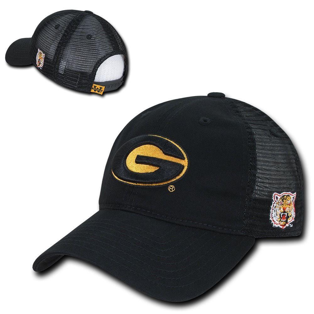 NCAA Grambling State Tigers U Curved Bill Relaxed Trucker Mesh Caps Hats-Campus-Wardrobe