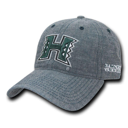 NCAA Hawaii U Rainbow Warriors Relaxed Denim Baseball Caps Hats Blue-Campus-Wardrobe