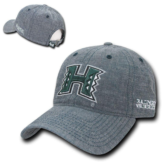 NCAA Hawaii U Rainbow Warriors Relaxed Denim Baseball Caps Hats Blue-Campus-Wardrobe