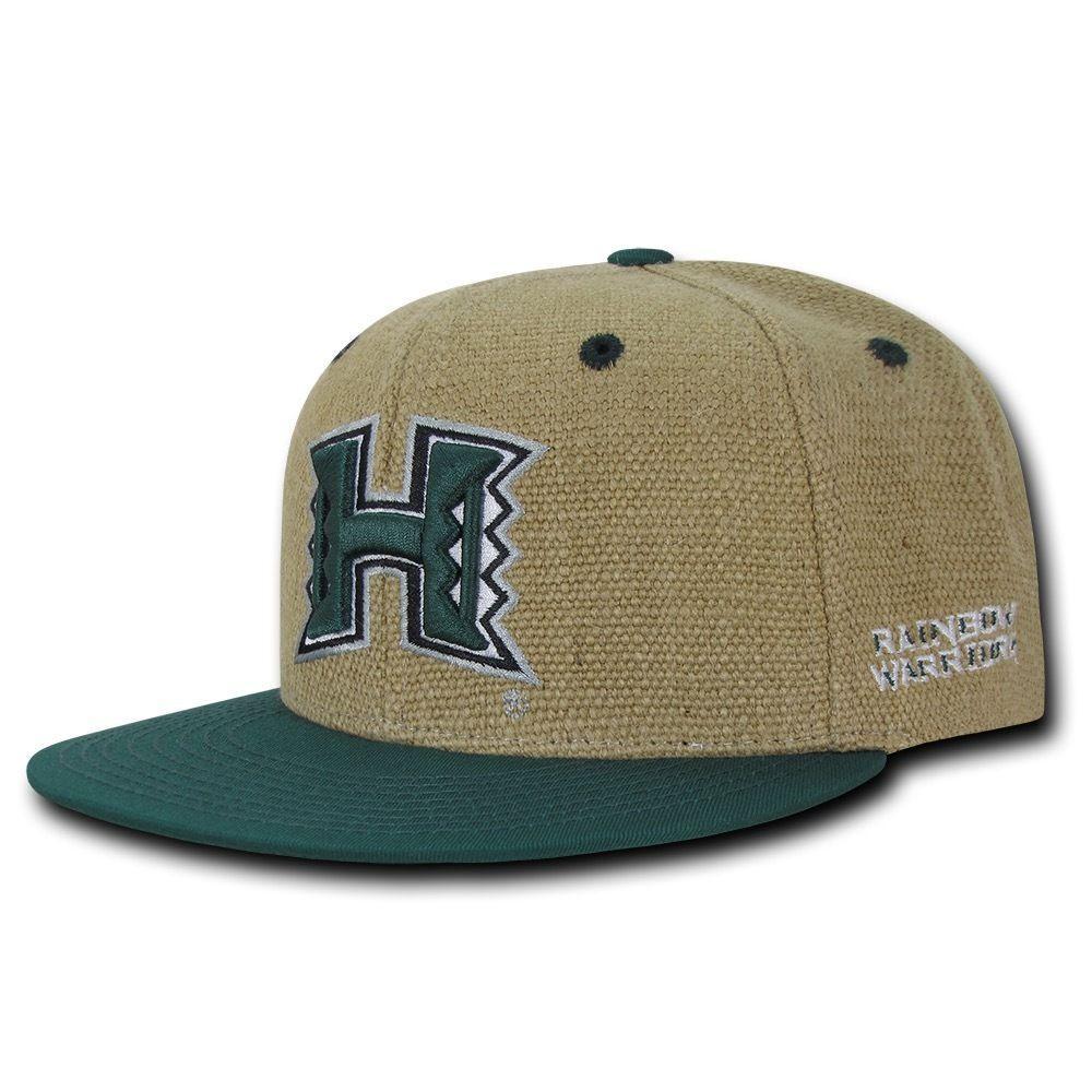 NCAA Hawaii University Rainbow Warriors Heavy Jute Snapback Caps Hats Hunter-Campus-Wardrobe