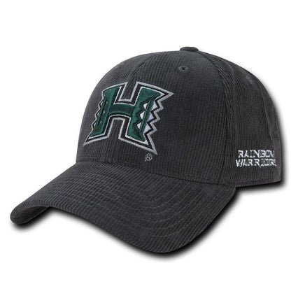 NCAA Hawaii University Rainbow Warriors Structured Corduroy Baseball Caps Hats-Campus-Wardrobe