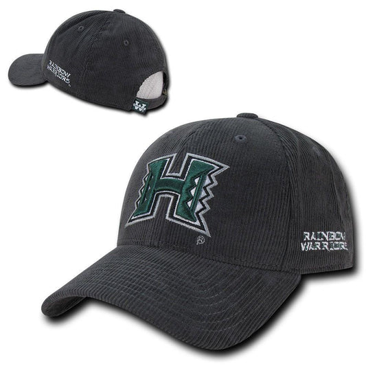 NCAA Hawaii University Rainbow Warriors Structured Corduroy Baseball Caps Hats-Campus-Wardrobe