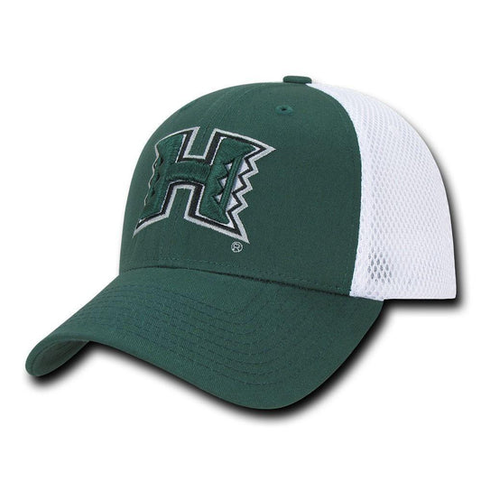 Mouseover Image, NCAA Hawaii University Rainbow Warriors Structured Mesh Flex Baseball Caps Hats-Campus-Wardrobe