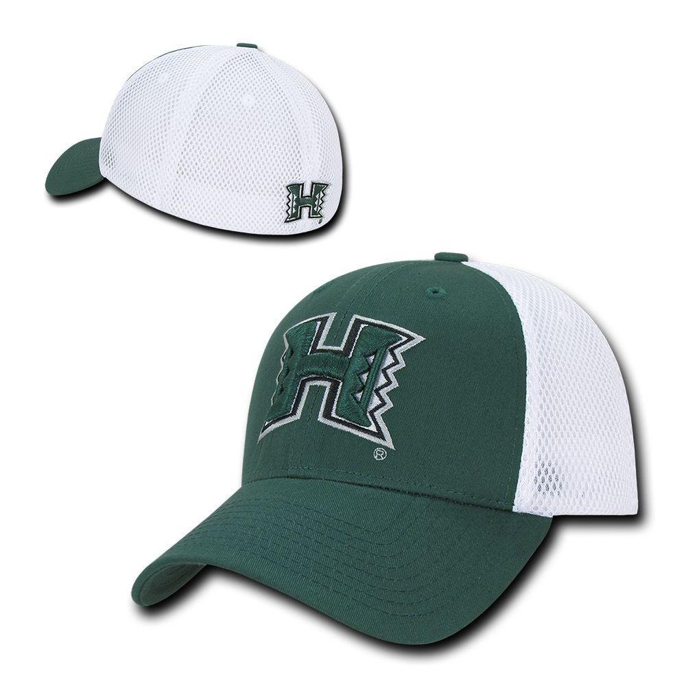 NCAA Hawaii University Rainbow Warriors Structured Mesh Flex Baseball Caps Hats-Campus-Wardrobe