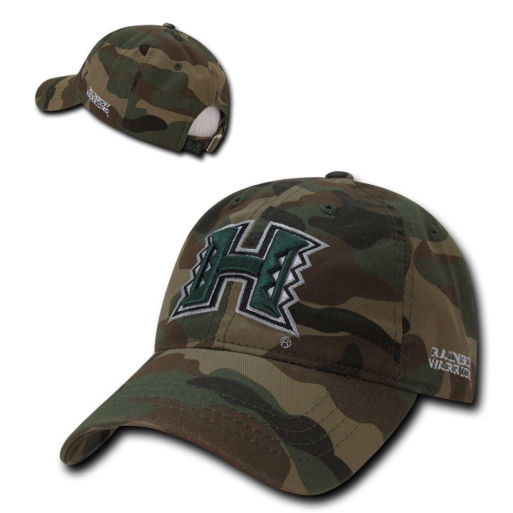 NCAA Hawaii University Warriors 6 Panel Relaxed Camo Camouflage Baseball Caps-Campus-Wardrobe