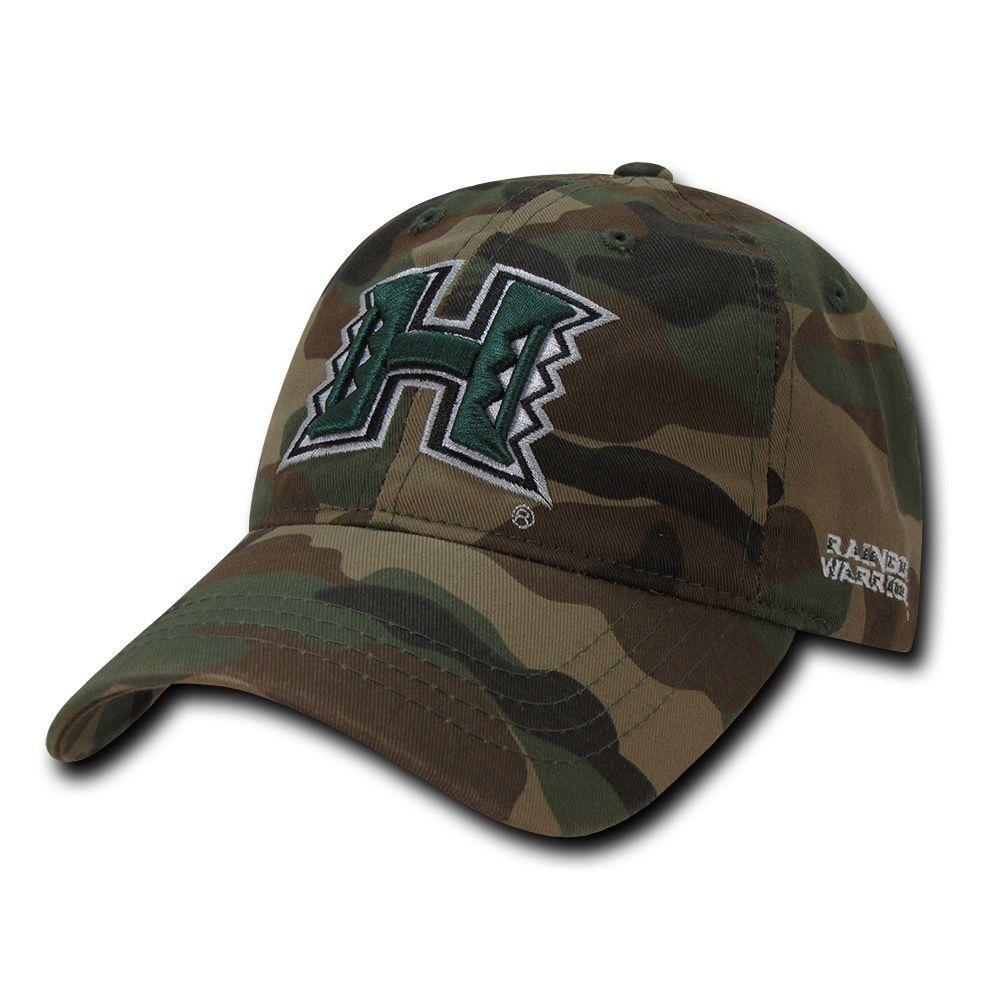 NCAA Hawaii University Warriors 6 Panel Relaxed Camo Camouflage Baseball Caps-Campus-Wardrobe