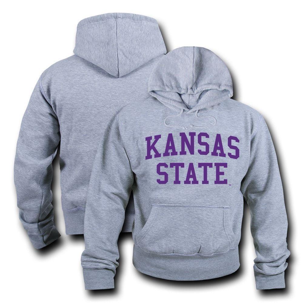 NCAA Kansas State University Hoodie Sweatshirt Game Day Fleece Heather Grey-Campus-Wardrobe