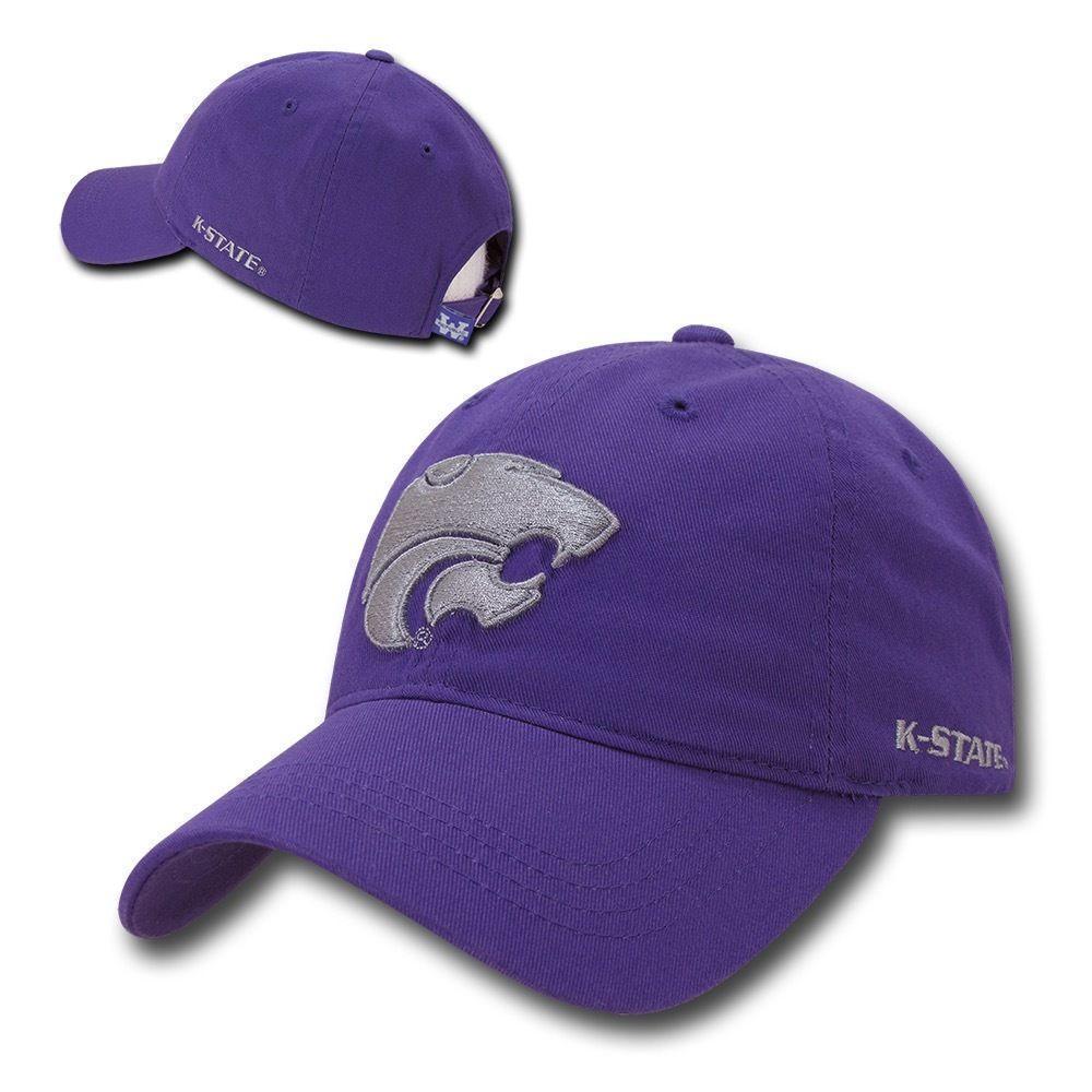 NCAA Kansas State Wildcats University 6 Panel Relaxed Cotton Baseball Caps Hats-Campus-Wardrobe