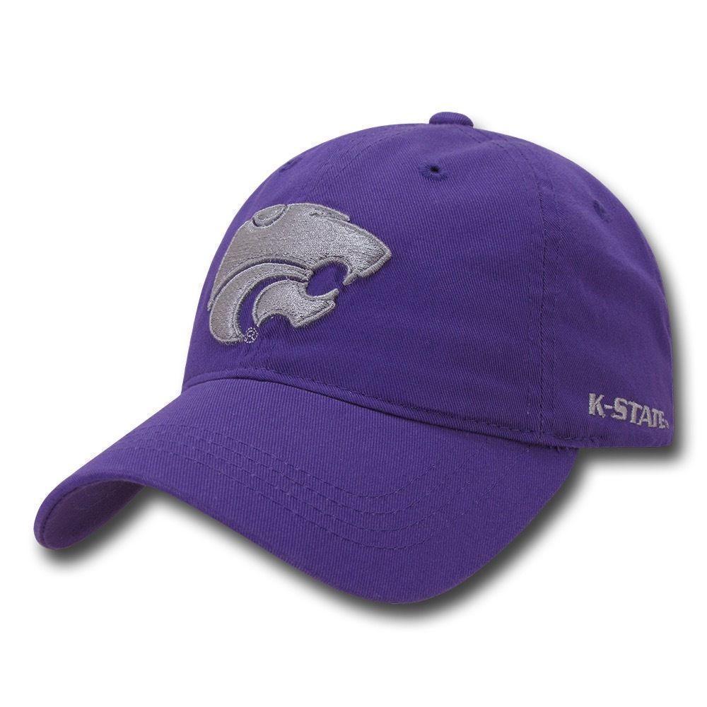 NCAA Kansas State Wildcats University 6 Panel Relaxed Cotton Baseball Caps Hats-Campus-Wardrobe