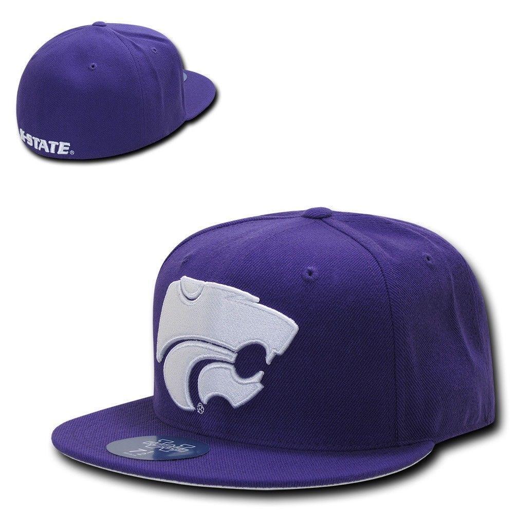 NCAA Kansas State Wildcats University Fitted Caps Hats Purple-Campus-Wardrobe