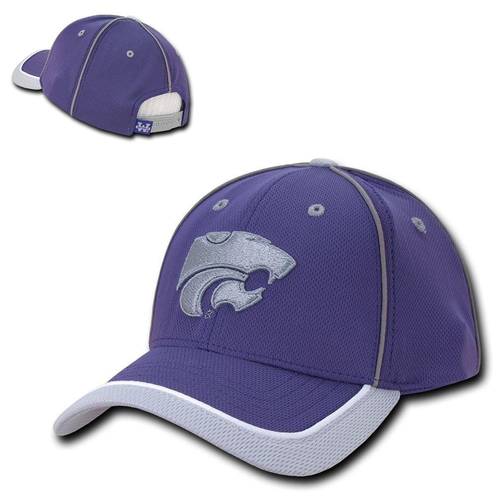 NCAA Kansas State Wildcats University6 Panel Structured Piped Baseball Caps Hats-Campus-Wardrobe