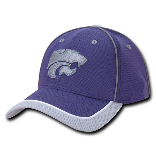 NCAA Kansas State Wildcats University6 Panel Structured Piped Baseball Caps Hats-Campus-Wardrobe