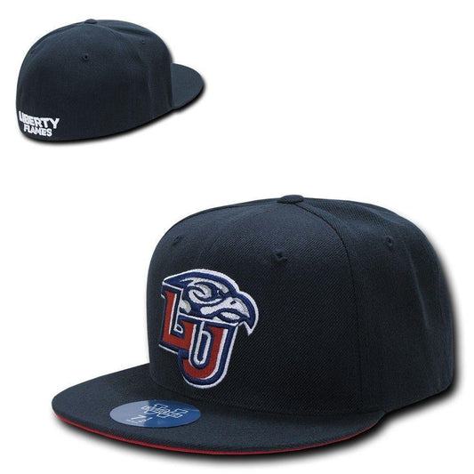 NCAA Liberty Flames University College Fitted Caps Hats Navy-Campus-Wardrobe