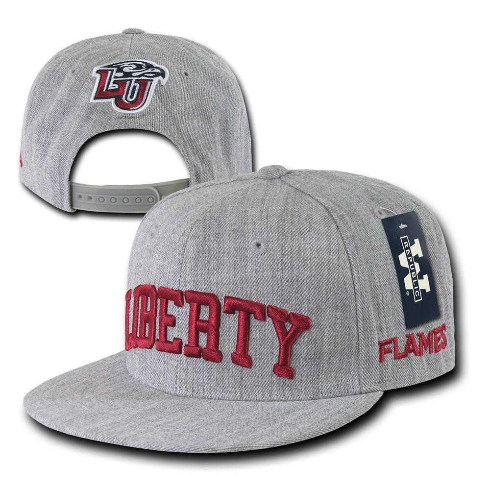 NCAA Liberty University Flames 6 Panel Game Day Snapback Caps Hats Heather Grey-Campus-Wardrobe