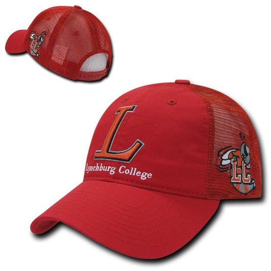 NCAA Lynchburg College Curved Bill Relaxed Trucker Mesh Caps Hats Red-Campus-Wardrobe