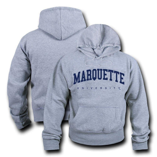 NCAA Marquette University Hoodie Sweatshirt Gameday Fleece Pullover Heather Grey-Campus-Wardrobe