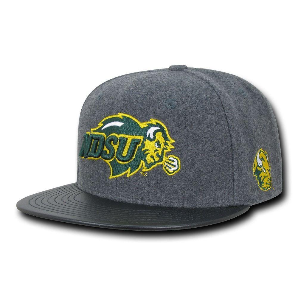 NCAA Ndsu North Dakota State Bison U Melton Vinyl Snapback Baseball Caps Hats-Campus-Wardrobe