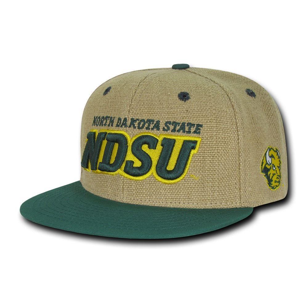 NCAA Ndsu North Dakota State Bison University Heavy Jute Snapback Caps Hats-Campus-Wardrobe