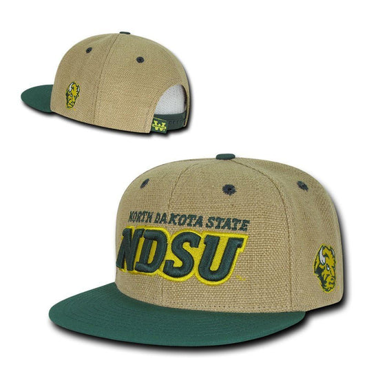 NCAA Ndsu North Dakota State Bison University Heavy Jute Snapback Caps Hats-Campus-Wardrobe