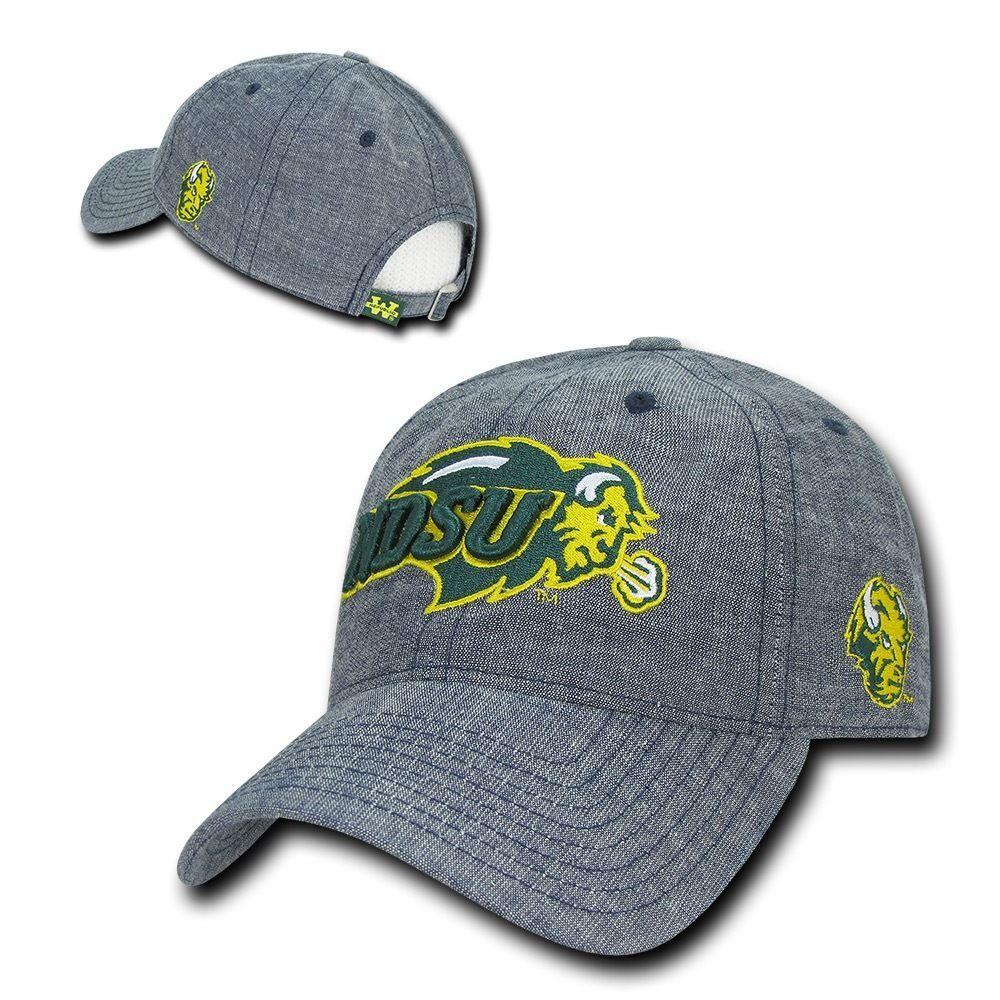 NCAA Ndsu North Dakota State Bison University Relaxed Denim Baseball Caps Hats-Campus-Wardrobe