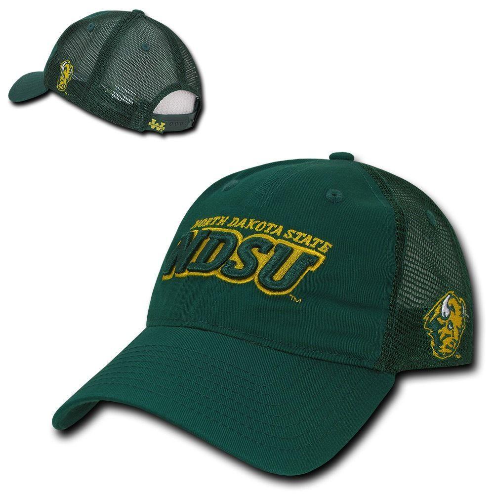 NCAA Ndsu North Dakota State Bison University Relaxed Trucker Mesh Caps Hats-Campus-Wardrobe
