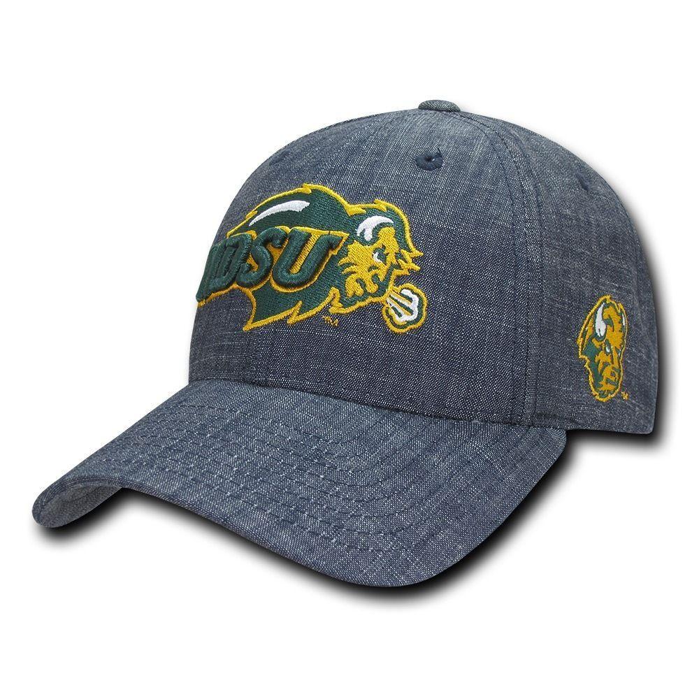 NCAA Ndsu North Dakota State Bison University Structured Denim Caps Hats Blu-Campus-Wardrobe
