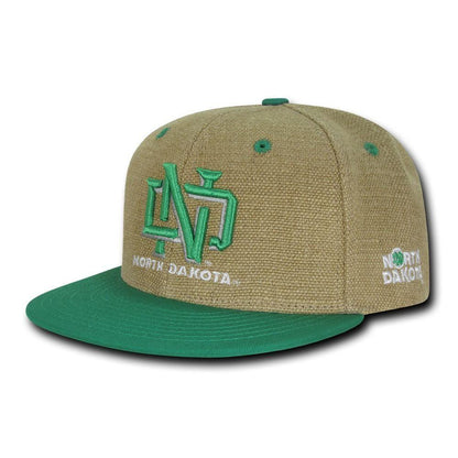 NCAA Ndu North Dakota University 6 Panel Heavy Jute Snapback Caps Hats-Campus-Wardrobe