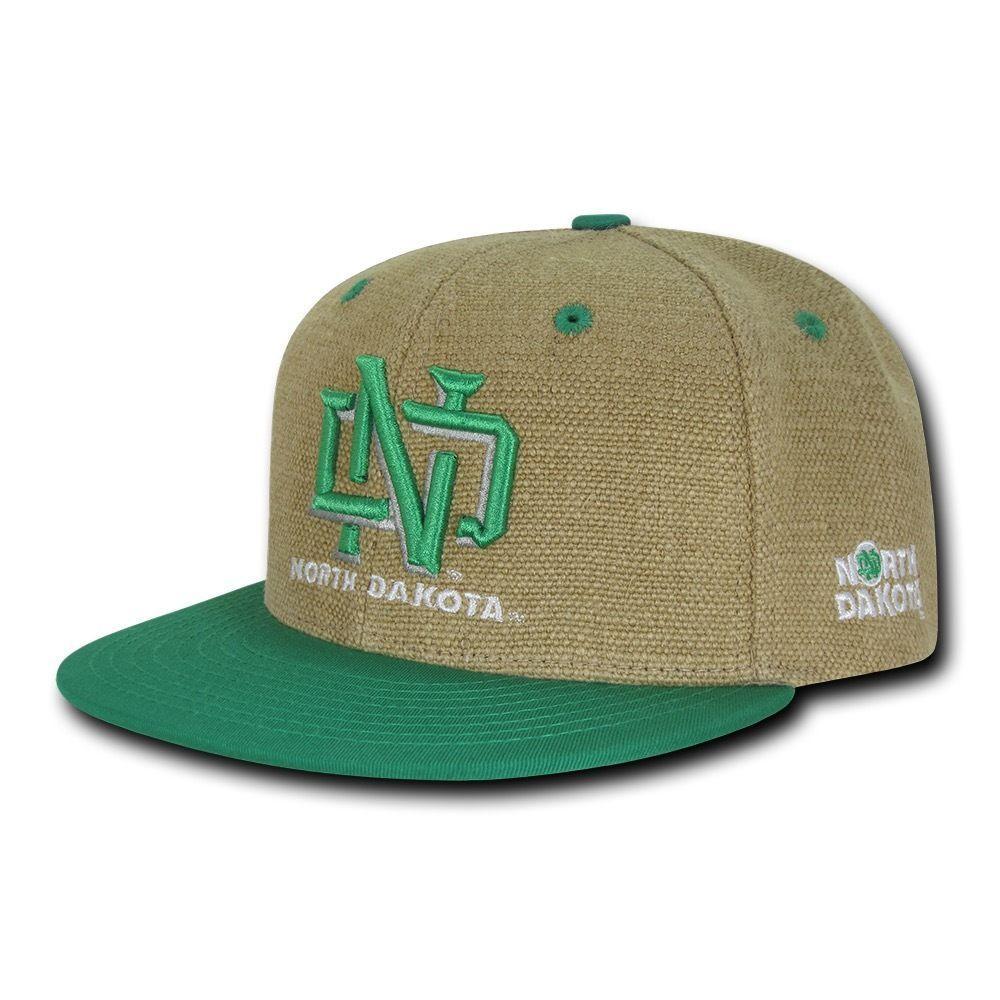 NCAA Ndu North Dakota University 6 Panel Heavy Jute Snapback Caps Hats-Campus-Wardrobe