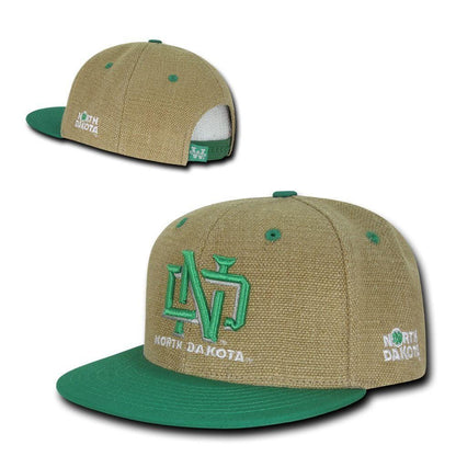 NCAA Ndu North Dakota University 6 Panel Heavy Jute Snapback Caps Hats-Campus-Wardrobe