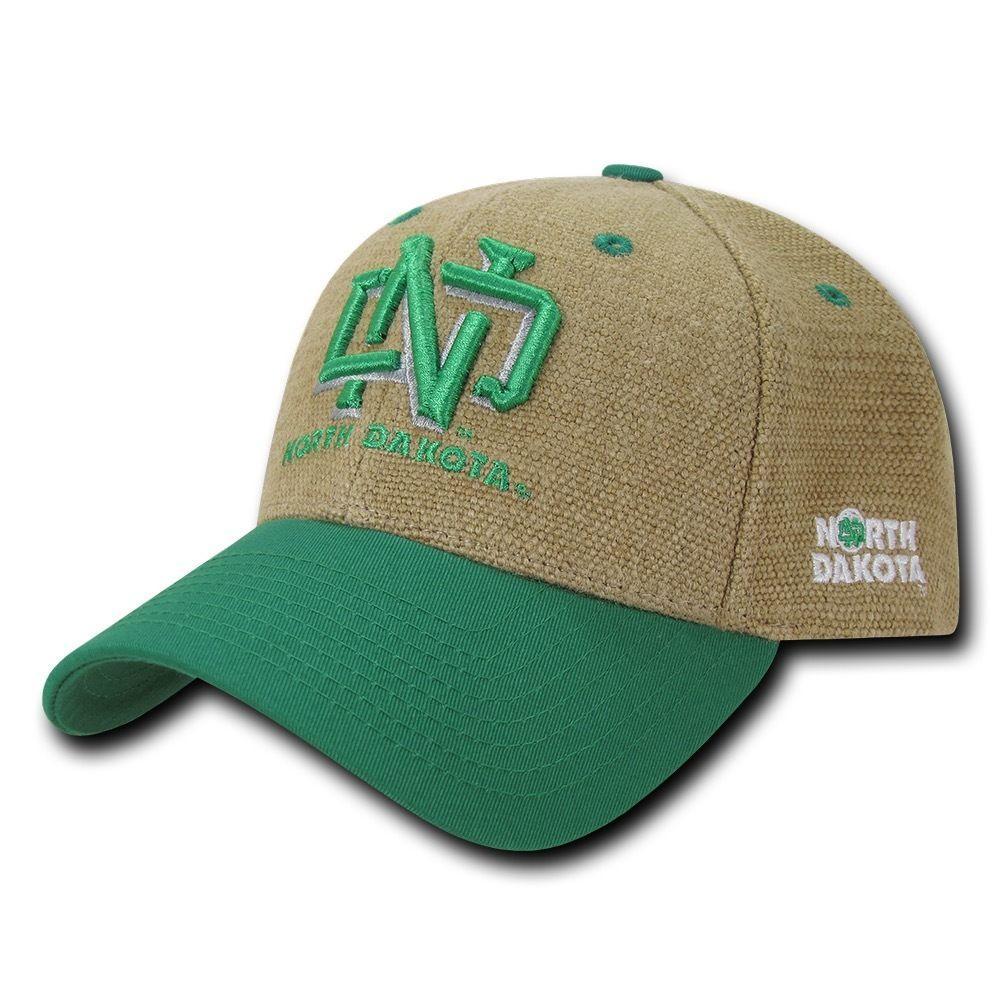 NCAA Ndu North Dakota University Constructed Structured Jute Caps Hats-Campus-Wardrobe
